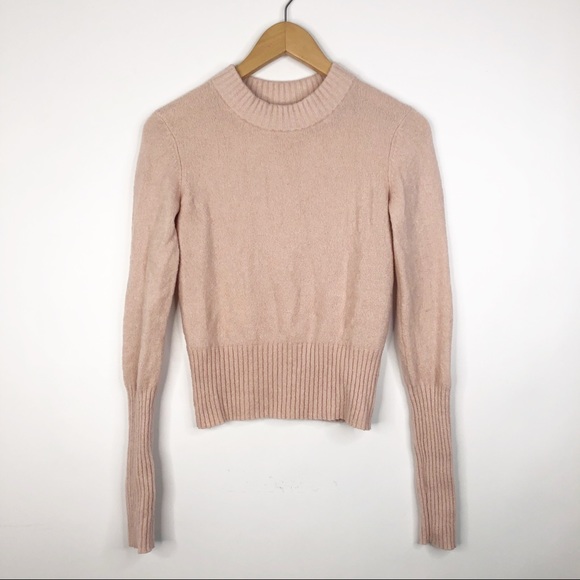 All Saints Sweaters - All Saints Cropped Wool Blush Pink Sweater